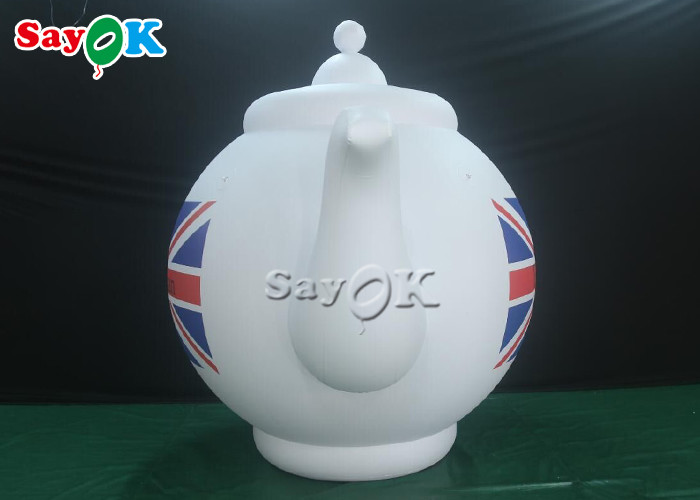 2m 6.6ft White Advertising Air Sealed Inflatable Teapot Model With Printing