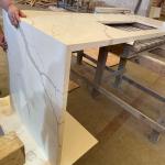 Seamless Miter Edge Marble Granite Kitchen Countertops Honed Finish