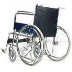 Chormed Steel Frame Standard Folding Steel Wheelchair 24 Inch Rear Wheels