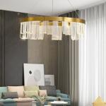 LED Patch Acrylic Streamer Modern Pendant Light Copper Color