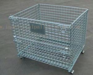 Wholesale 6mm Thickness Industrial Pallet Racks Steel Wire Mesh Containers Stackable from china suppliers