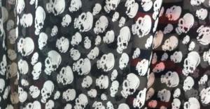 China 100D Skull Chiffon Printed Fabrics on sale