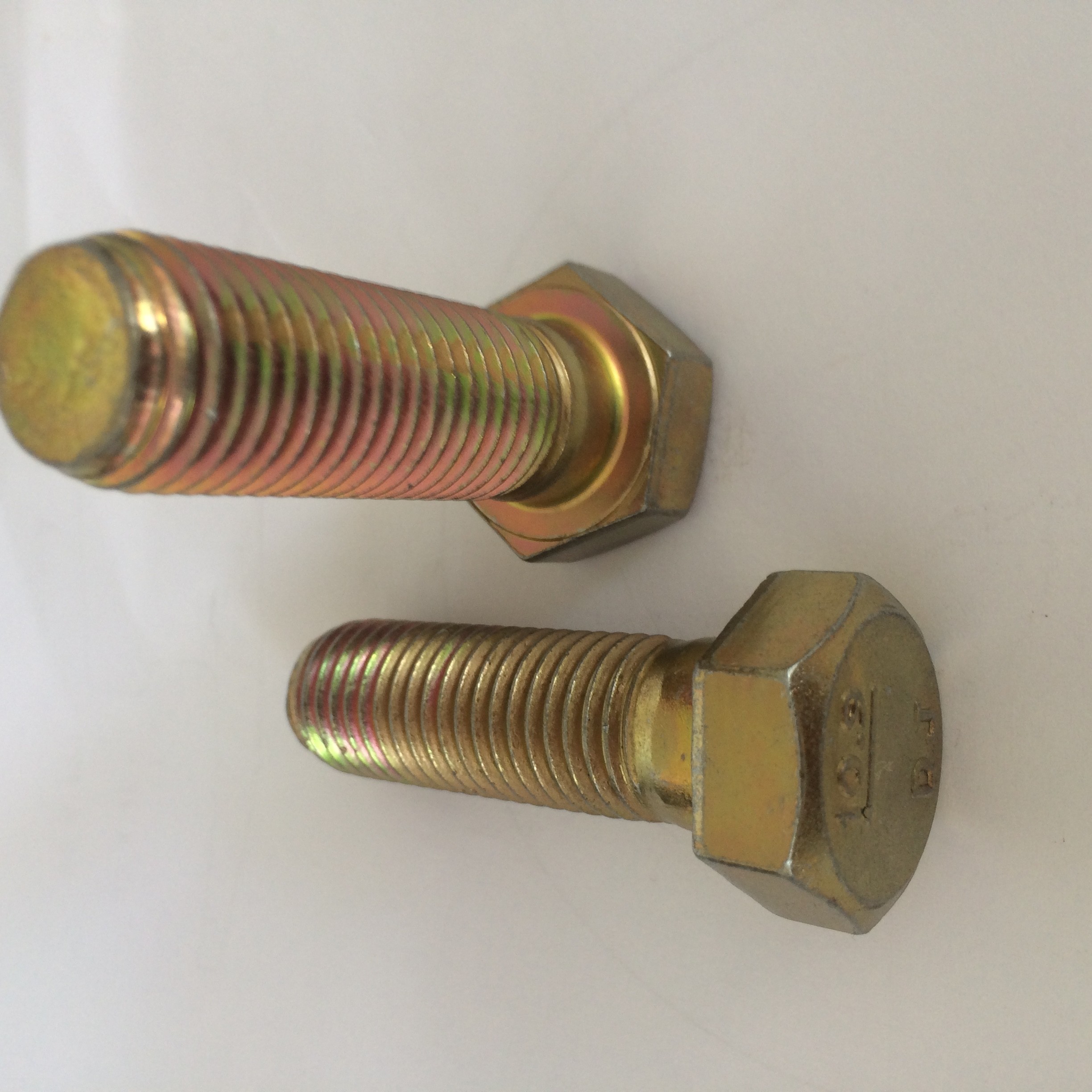 Grade 10.9 Carbon Steel Yellow Zinc Plated Hex Bolt, Hex Head Screws, Hex Cap Screws