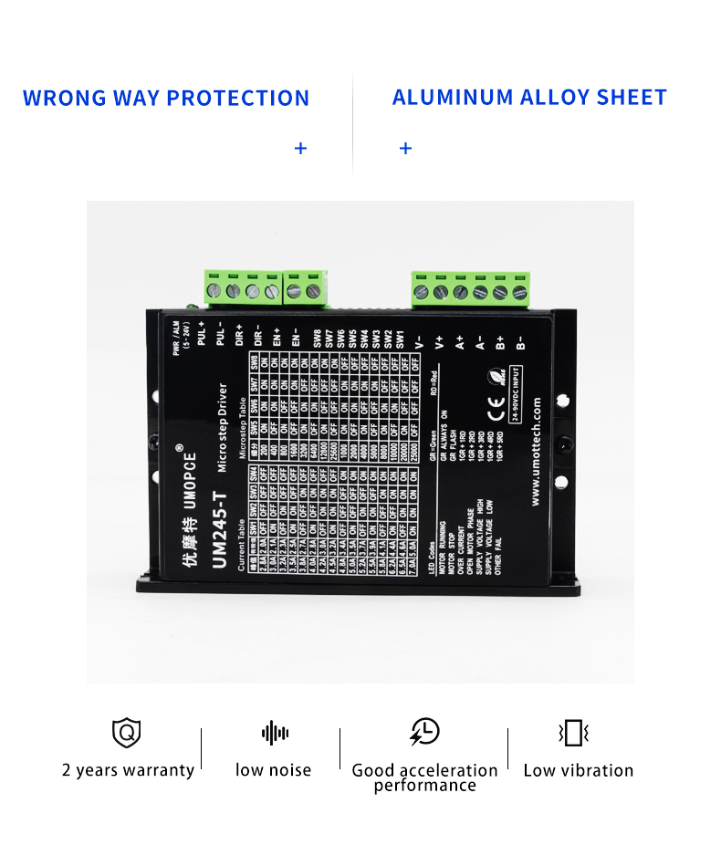 Current Setting 8 Block Stepper Motor Driver UM245-T 24V 5A for Nema23 Nema24 Nema34