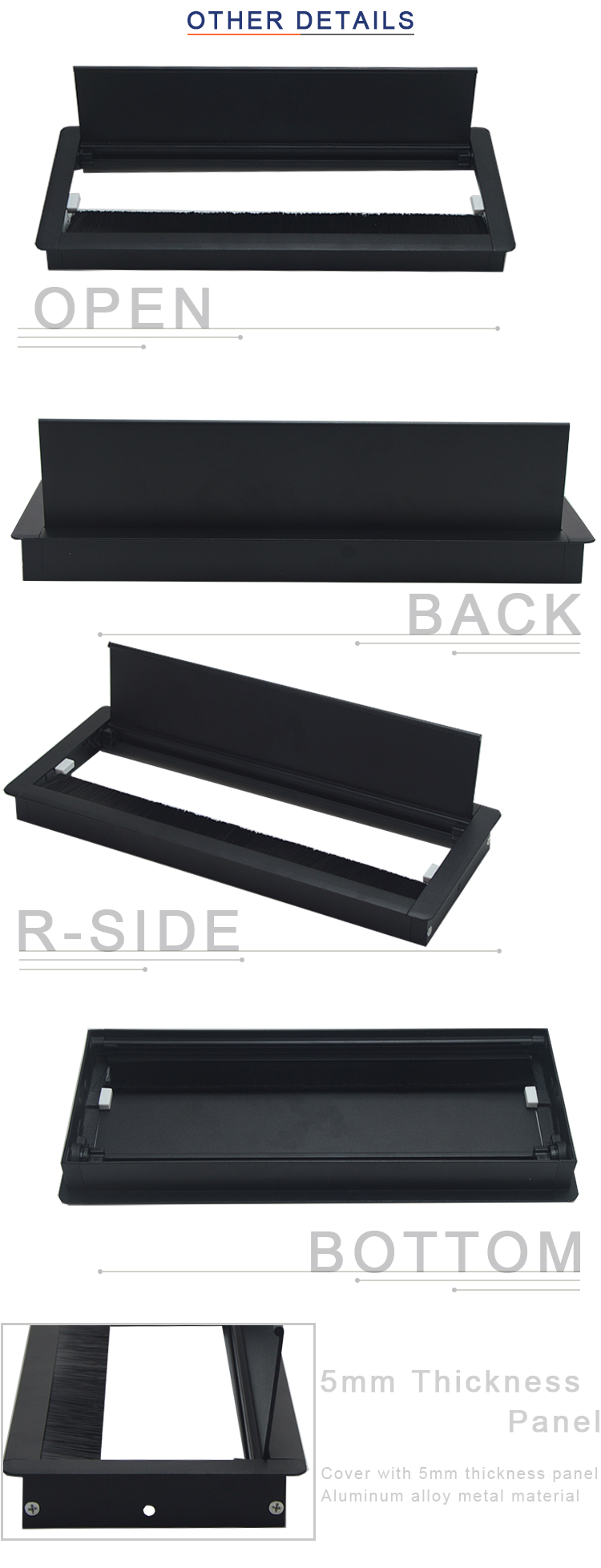 Hot sale office table cable connection box and flip up cable management box