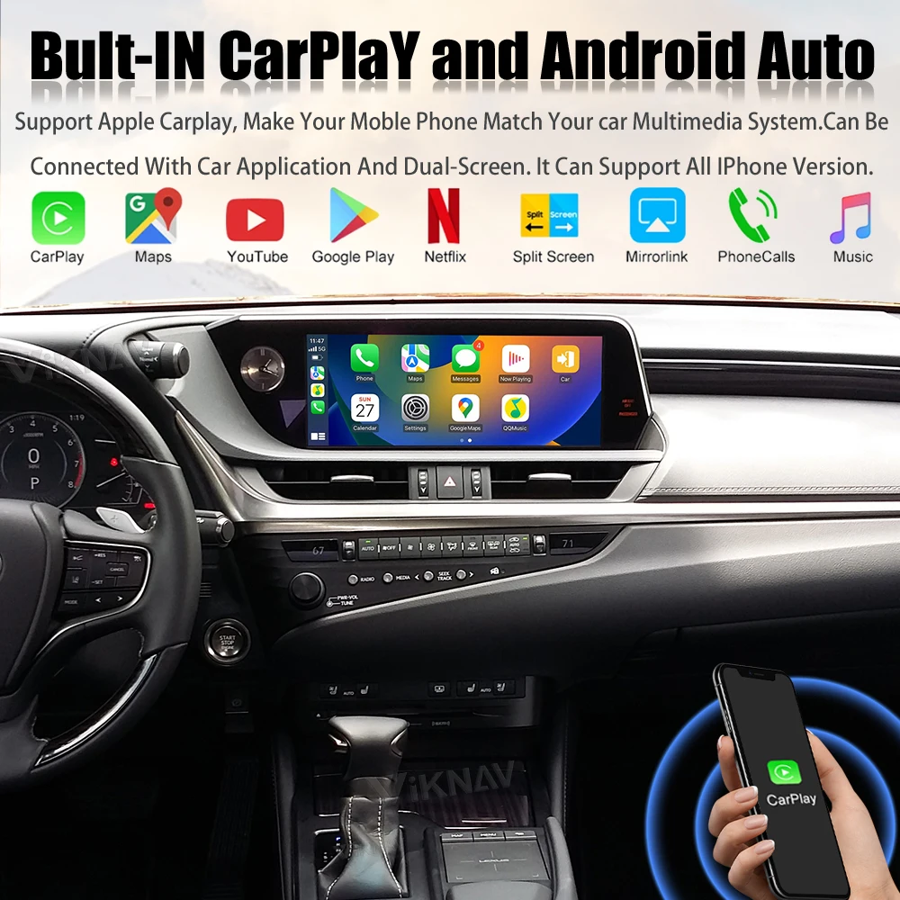 Viknav Fit For 12.3 Inch Car Video lnterface With For LEXUS ES 2018-2020 Carplay interface with screen touchpad