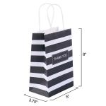Custom Private Logo Printed Stripe Kraft Paper Bag for Business Shopping Custom