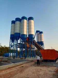 Wholesale Large Capacity Fully Automatic Stationary Hzs90 Concrete Batching Plant With Cement Silo 50 Ton-200 Ton from china suppliers