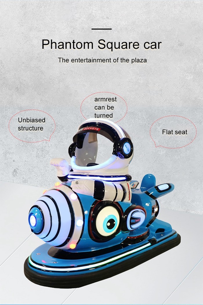 Supermarket Space Rockets Kids Bumper Car Hardware And Plastic Material