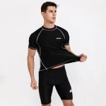 Simple Two Piece Mens Swimsuit Short Sleeved Male Swimming Costume