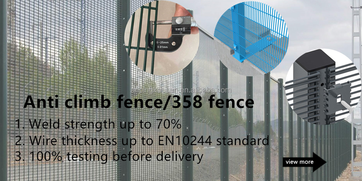 High Security Durable 358 Clear Vu Anti Climb Fence with Pvc Coated Steel Construction