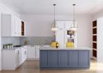 European Style Kitchen Modern Modular Kitchen Cabinets Blue Color Island And
