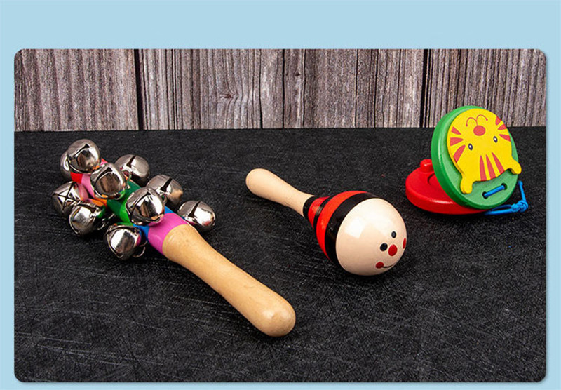 Musical Wooden Rattle Montessori For Baby Crib Toys Baby Educational