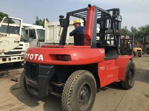 Wholesale Toyota FD70 Second Hand Diesel Forklifts , 2 Stage Used 7 Ton Forklift from china suppliers
