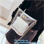 waterproof promotional clear tote pvc handle shopping bag, PVC mat waterproof