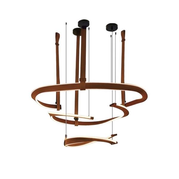 Italian minimalist living room chandelier post-modern leather dining room
