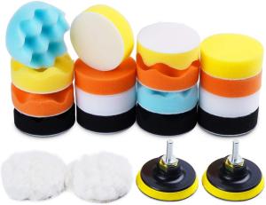 Wholesale 22PCS Car Buffer Polisher Pads Sponge Material White Blue Black Yellow from china suppliers