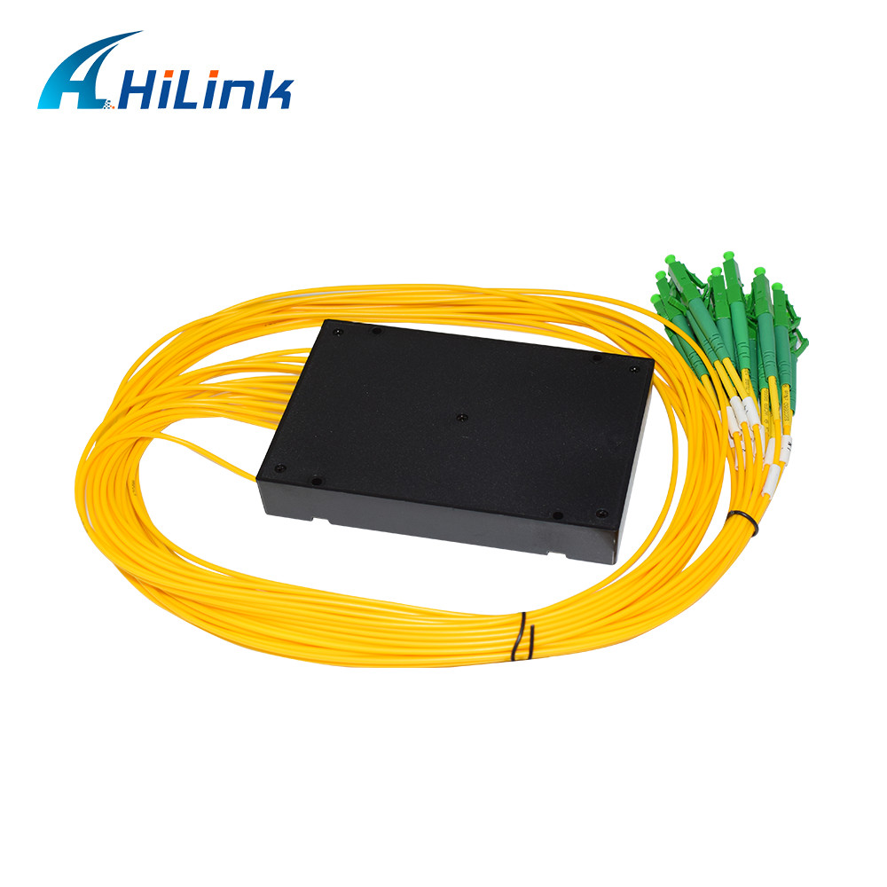 1X16 Single Mode PLC Optical Splitter ABS Box 3mm Cable LC / APC Connectors
