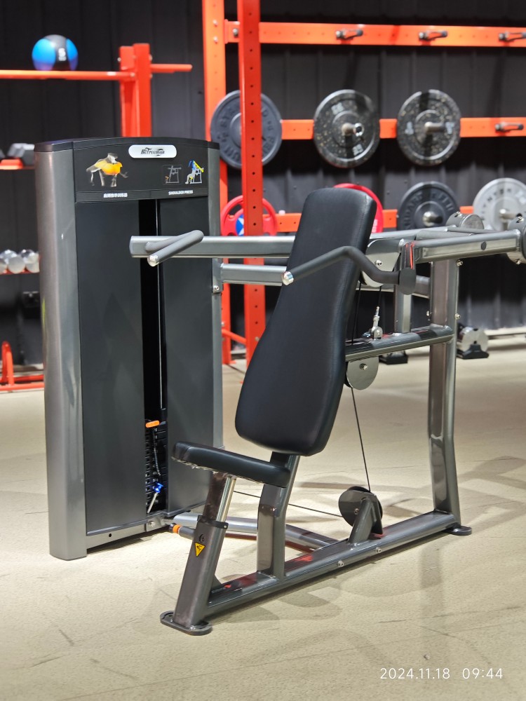 Shoulder Press Ax Series Indoor Commercial Pin Loaded Gym Equipment with Neutral and Overhand Handle Positions for Distribution