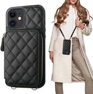 Wholesale iPhone 12/12 Pro crossbody bag, RFID shielded PU leather strap bracket with card slot Split bag wrist strap lanyard from china suppliers