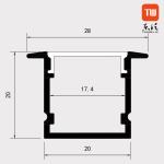 V Shape Recessed Aluminium Extrusion For LED Strip Black Silver white color
