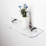 Stainless Steel Material Modern Design Style Bathroom Corner Glass Shelf for