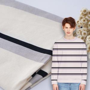 Wholesale 220g Striped Cotton Fabric Low Shrinkage Summer Knitted Material from china suppliers