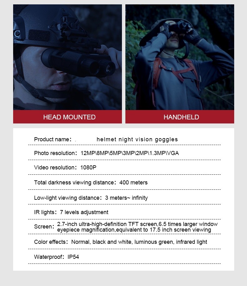 HD 12 Mega Pixels Digital Night Vision Camera Binocular Infrared Scope