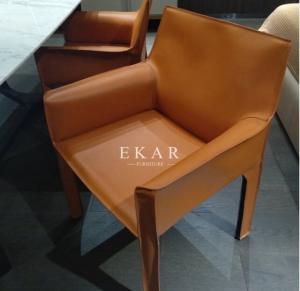 Wholesale Leather Contemporary Design Restaurant With Armrest Modern Dining Room Chair from china suppliers