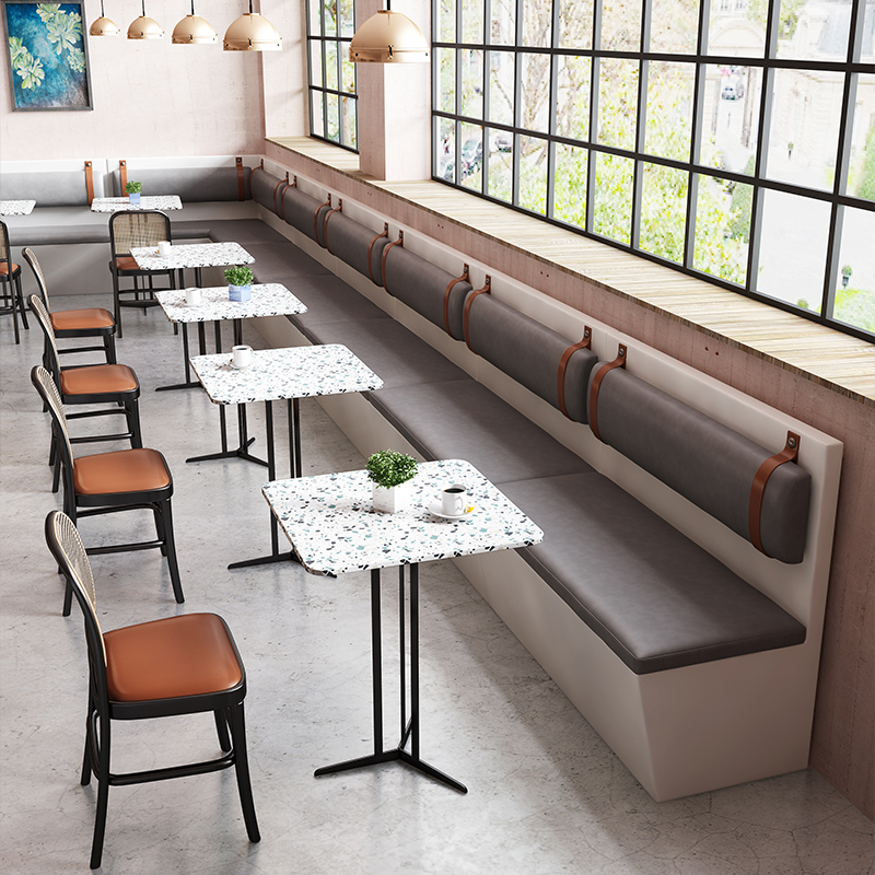Outdoor Velvet Restaurant Dining Table And Chairs Set Fabric 160cm 180cm Modern