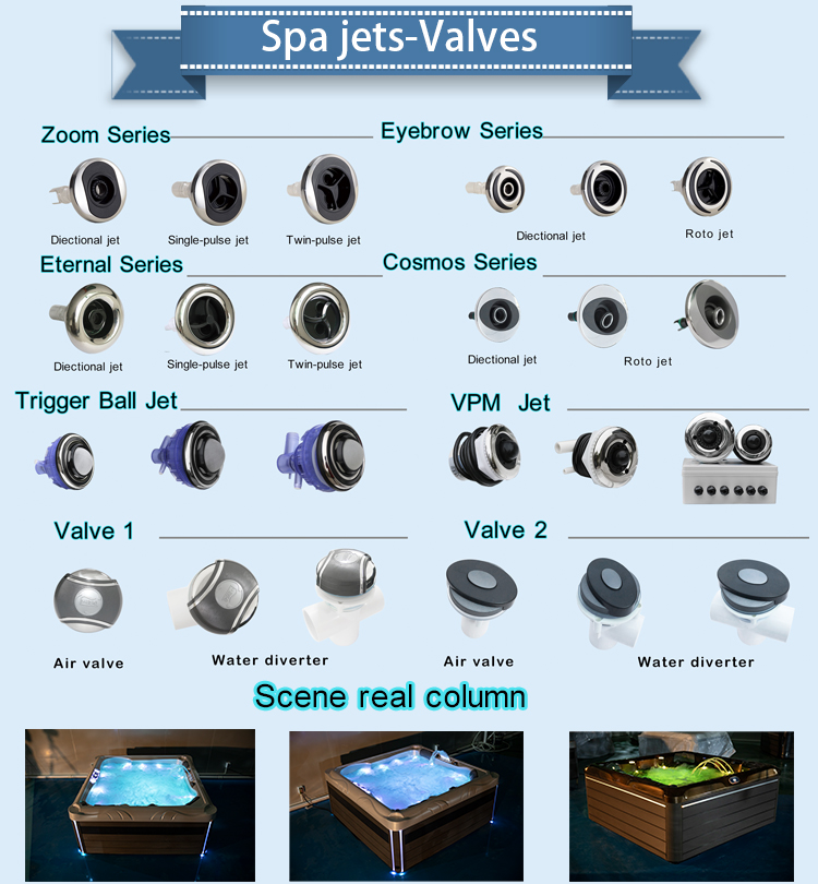 Spa Jet Gate Valves Rotating Air Nozzle Inflatable Hot Tub Spa Filter Cartridges