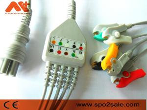 Wholesale Omron Colin Cable Direct Connect ECG Cable 5 Lead Clip 6pin Patient Monitor from china suppliers