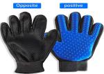 Black / Blue Pet Grooming Glove Polyester Liner Coated Smooth Nitrile Material