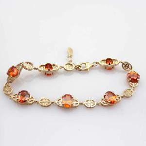 Wholesale 18k Rose Gold Plated 925 Silver Link Garnet Tennis Bracelet(H07) from china suppliers