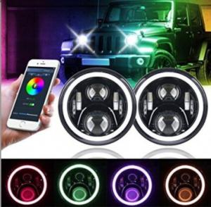 Wholesale RGB 7'' High/Low Beam Headlight for Wrangler ,07-14 JEEP Wrangler LED Dragon Edition headlight from china suppliers