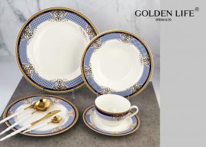 China New Bone China 20 Pieces Ceramic Gold Design Decorative Customized Ceramic Dinnerware Sets on sale