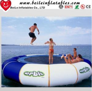 China Gaint blue and white PVC tarpaulin Water Buoy Inflatable Mattress to adult Jump on Water on sale
