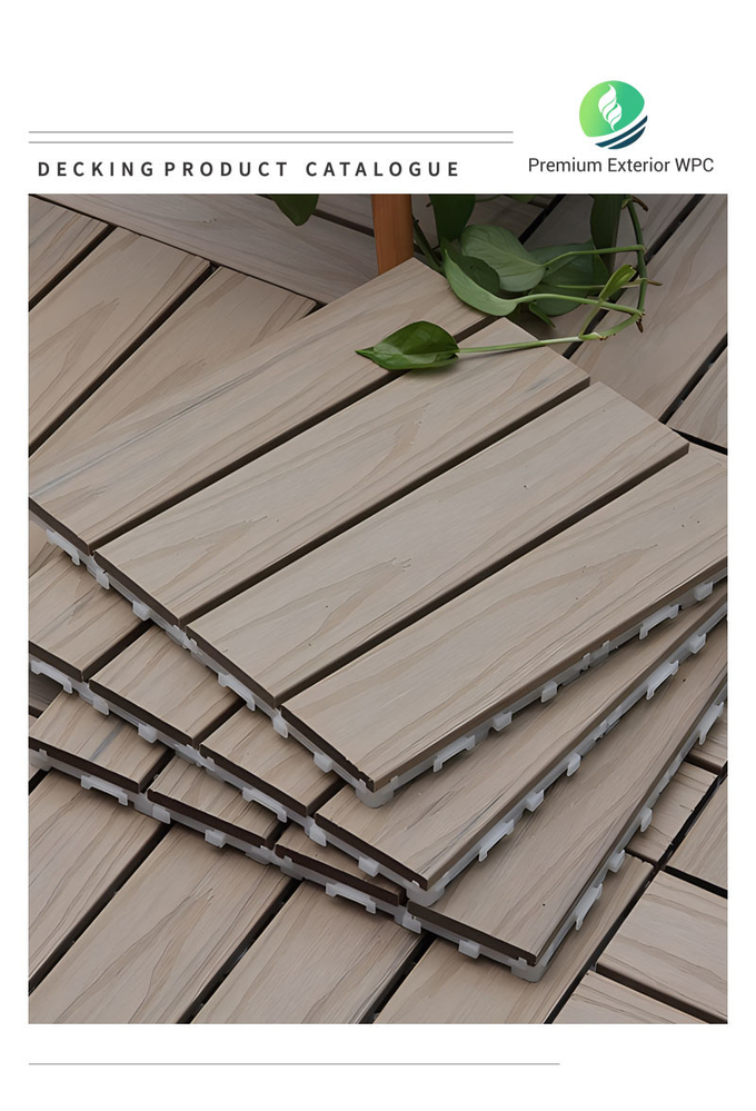 Residential Outdoor Wood Deck Tiles Multi Functional lightweight