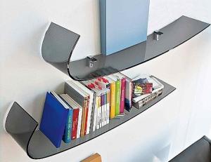 Wholesale J Shape Grey Bent 8 MM Tempered Glass Shelves , Window Glass Shelves from china suppliers