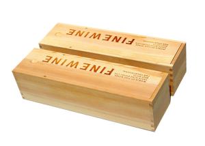 Wholesale Hot Stamped Logo Single Bottle Wine Box , Gift Package Wooden Wine Boxes With Hinged Lid from china suppliers