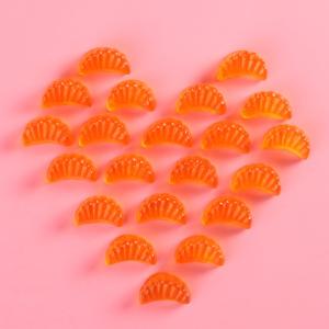 Wholesale Oil Coating Fruit Shaped Gummy Candy , Chewable Gummy Vitamins Orange Flavor from china suppliers
