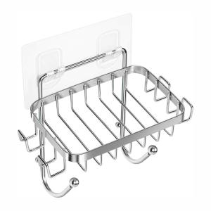 Wholesale Wall Mounted Square Strong Adhesive Hanging Soap Dish Stainless Steel Soap Basket for Toilet from china suppliers