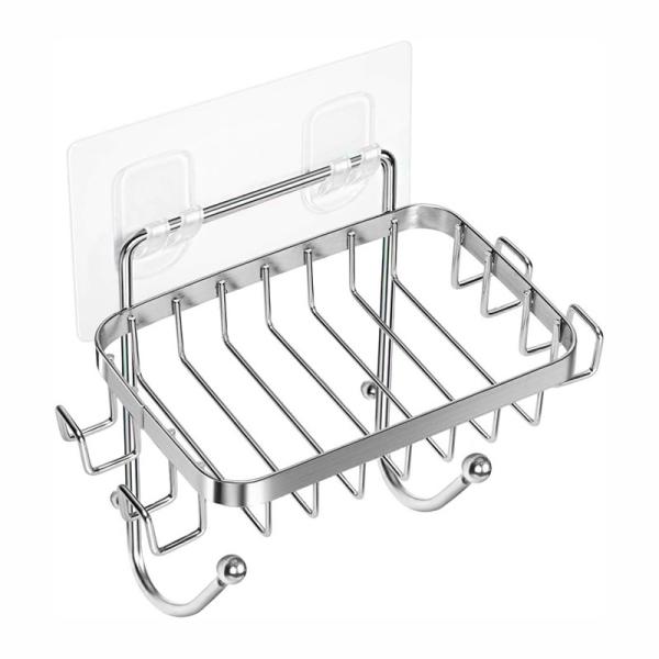 Wall Mounted Square Strong Adhesive Hanging Soap Dish Stainless Steel Soap