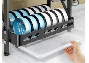 Wholesale Foldable Multi Layer Kitchen Shelf Floor Standing Dish Storage Rack from china suppliers