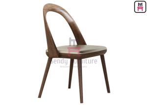 Wholesale Armless Restaurant Dining Room Chairs Bowed Backrest Upholstered Fabric Ash Wood from china suppliers
