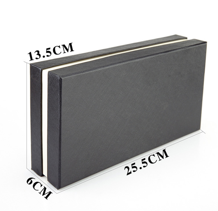 Wholesale Recyclable Biodegradable Custom logo matte black private label gift box for wallet