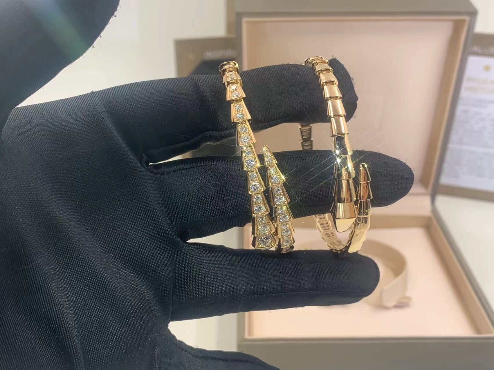 Serpenti Viper Bracelet Serpenti Viper 18 Kt Yellow Gold Bracelet With Pavé Diamonds