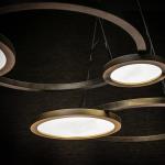 Postmodern round bronze chandelier dining room bedroom creative personality