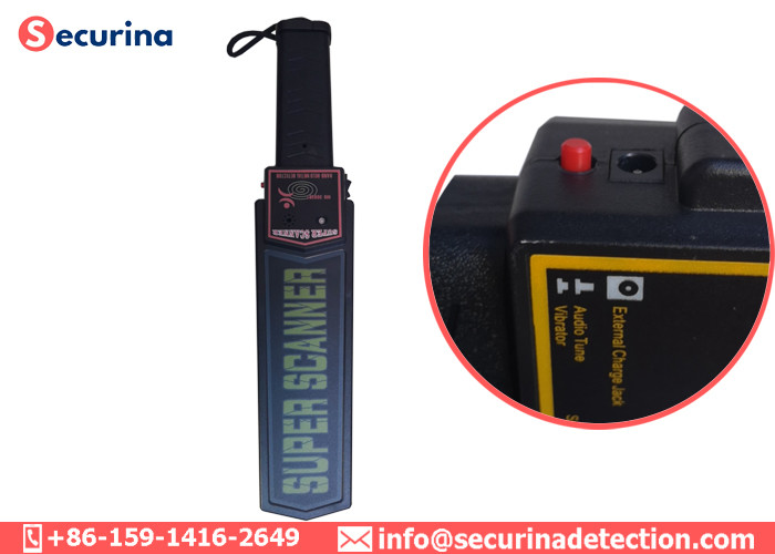 Portable Light Weight Security Metal Detector Wand Scanner Black With Audio Alarm