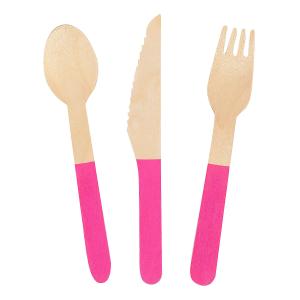 Wholesale 160mm Dyeing wooden cutlery Disposable wooden cutlery set from china suppliers